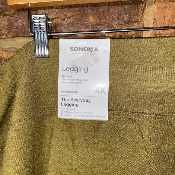 New NWT Sonoma Olive Green Everyday Leggings Women's Size 4X - Picture 2 of 3